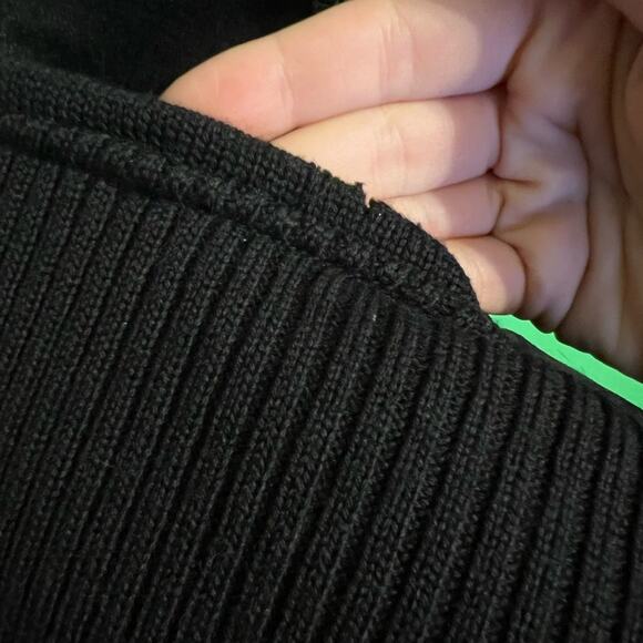 Investments Black Leather Suede Wool Knit Women's Zip Up Jacket - Picture 12 of 14